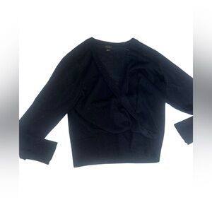Halogen Sparkle Black V-Neck Women's Sweater